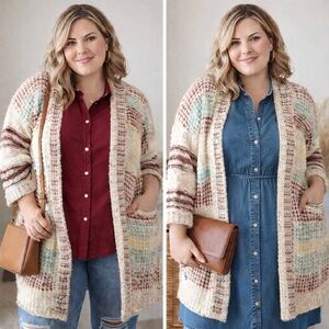 Net 153 NWT Multicolor Knit Cardigan